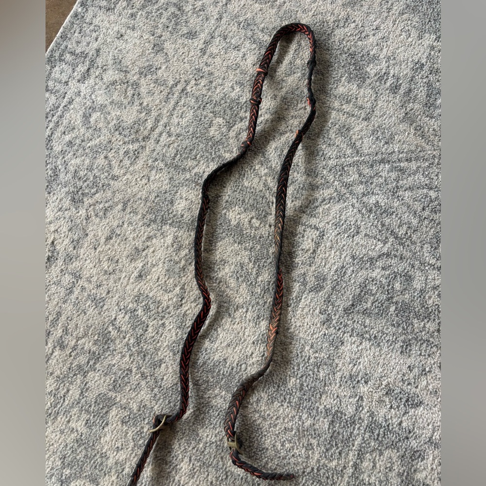 Black & Orange braided knotted barrel reins